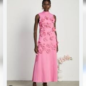 Miss Rosier Carrington Pink Floral Maxi Dress Size Large Nwt